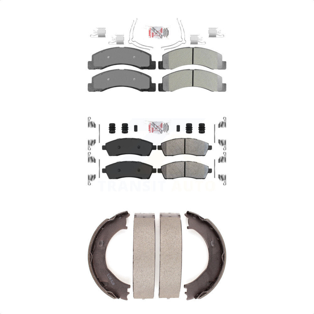 Semi-Metallic Disc Brake Pads Front Rear Kit For Ford F-350 Super Duty F-250
