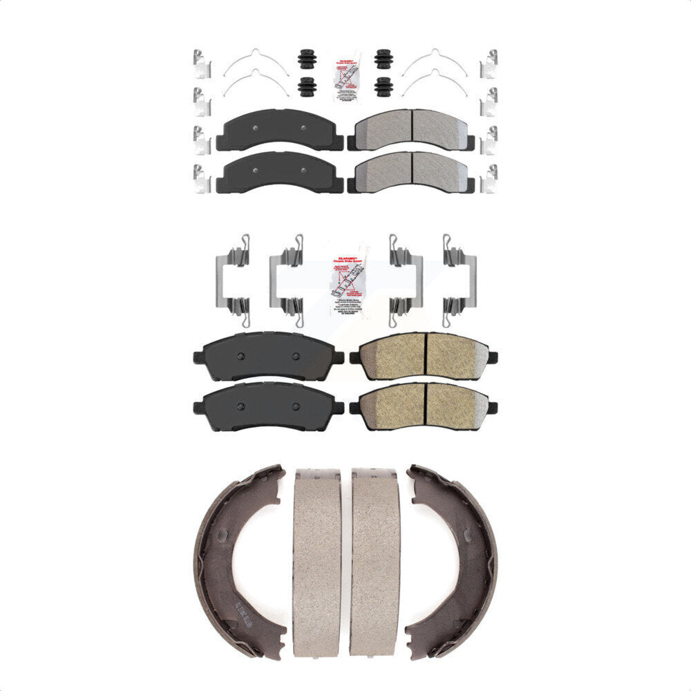 Semi-Metallic Disc Brake Pads Front Rear Kit For Ford F-350 Super Duty F-250