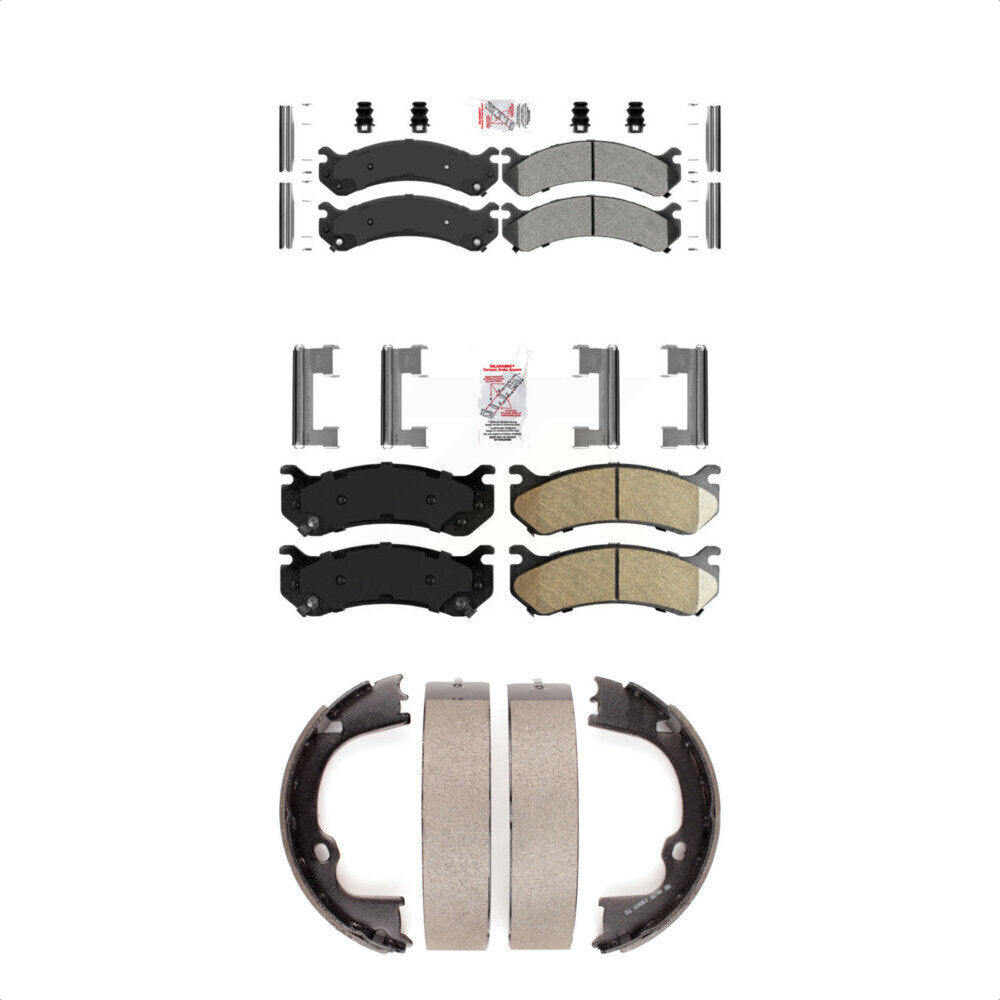 Semi-Metallic Ceramic Disc Brake Pads Front Rear Kit For GMC Chevrolet Silverado