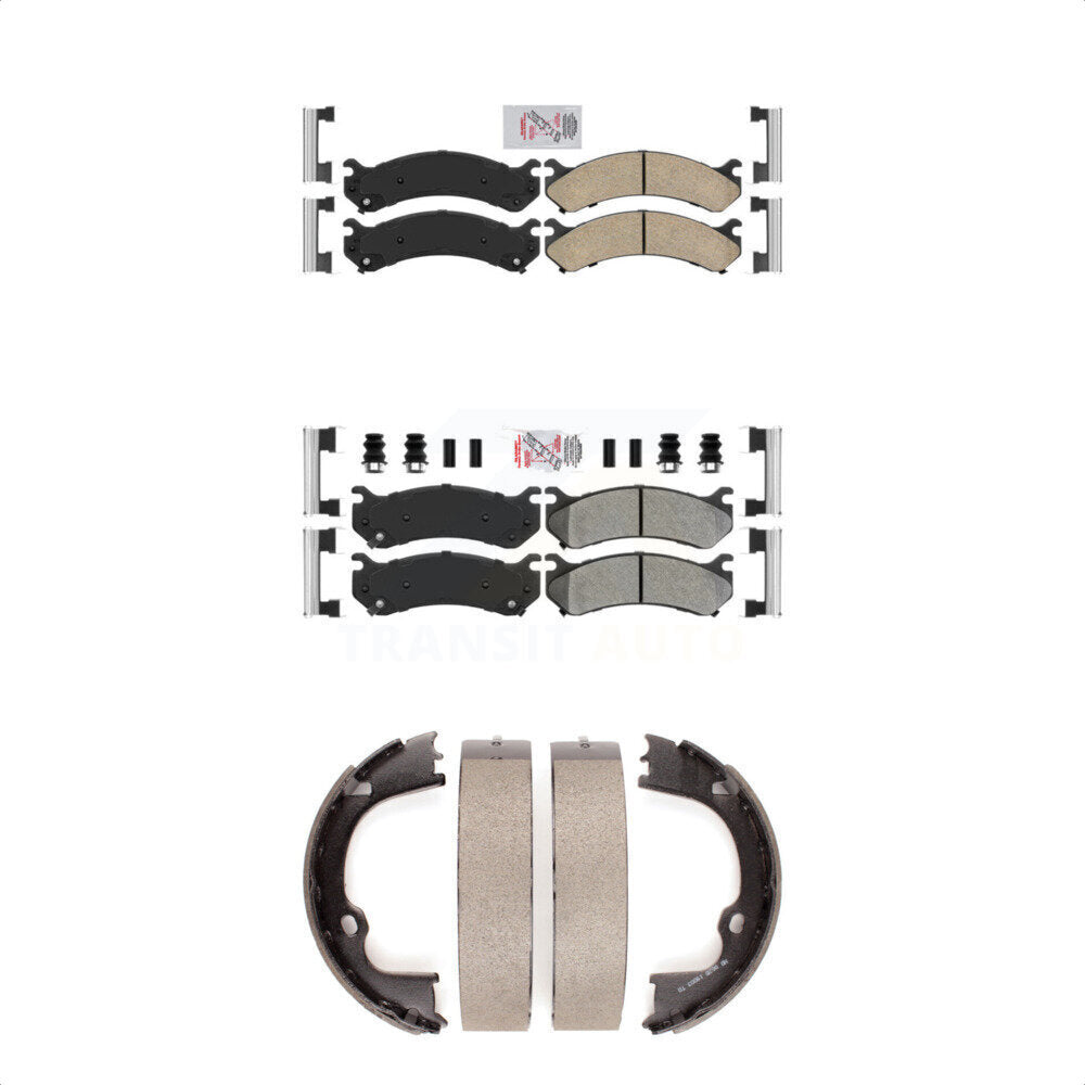 Ceramic Semi-Metallic Disc Brake Pads Front Rear Kit For GMC Chevrolet Silverado