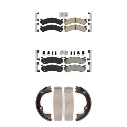 Ceramic Semi-Metallic Disc Brake Pads Front Rear Kit For GMC Chevrolet Silverado