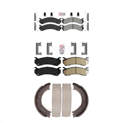 Semi-Metallic Ceramic Disc Brake Pads Front Rear Kit For Chevrolet GMC Sierra HD