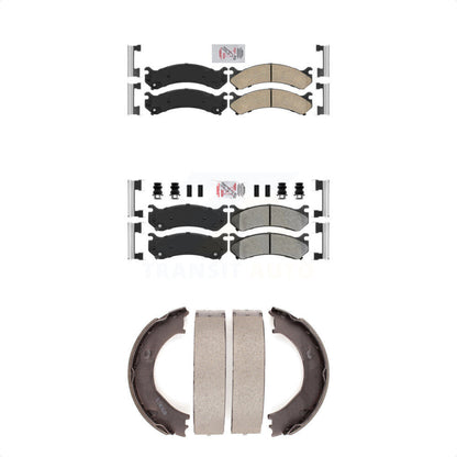 Ceramic Semi-Metallic Disc Brake Pads Front Rear Kit For Chevrolet GMC Sierra HD
