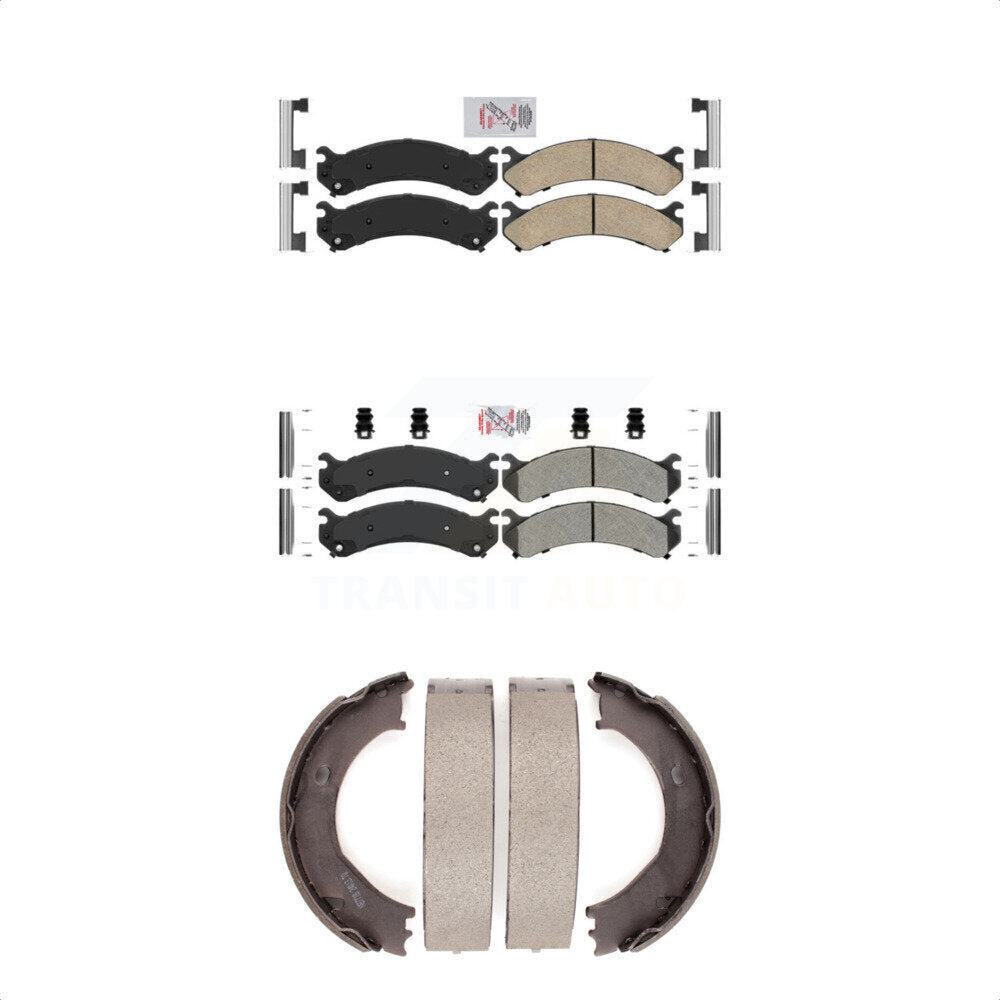 Ceramic Semi-Metallic Disc Brake Pads Front Rear Kit For Chevrolet GMC Silverado