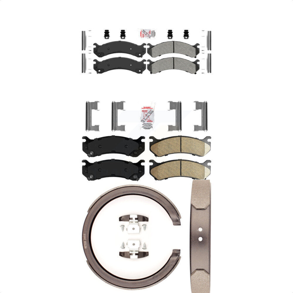 Semi-Metallic Ceramic Disc Brake Pads Front Rear Kit For GMC Chevrolet Sierra HD