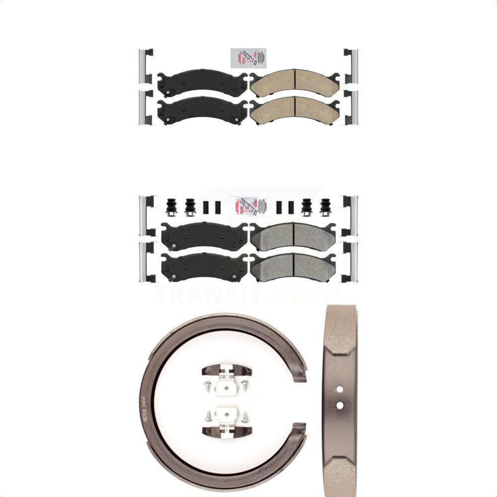 Ceramic Semi-Metallic Disc Brake Pads Front Rear Kit For GMC Chevrolet Sierra HD