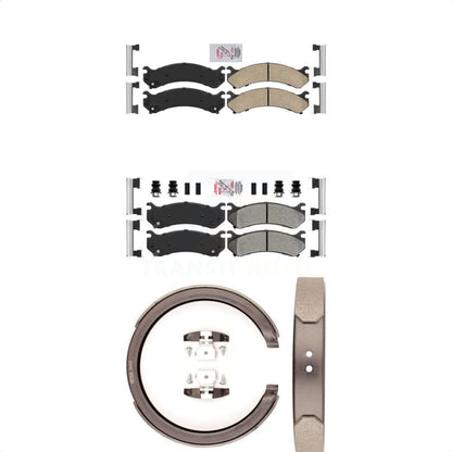Ceramic Semi-Metallic Disc Brake Pads Front Rear Kit For GMC Chevrolet Sierra HD
