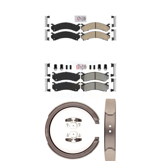 Ceramic Semi-Metallic Disc Brake Pads Front Rear Kit For GMC Chevrolet Sierra HD