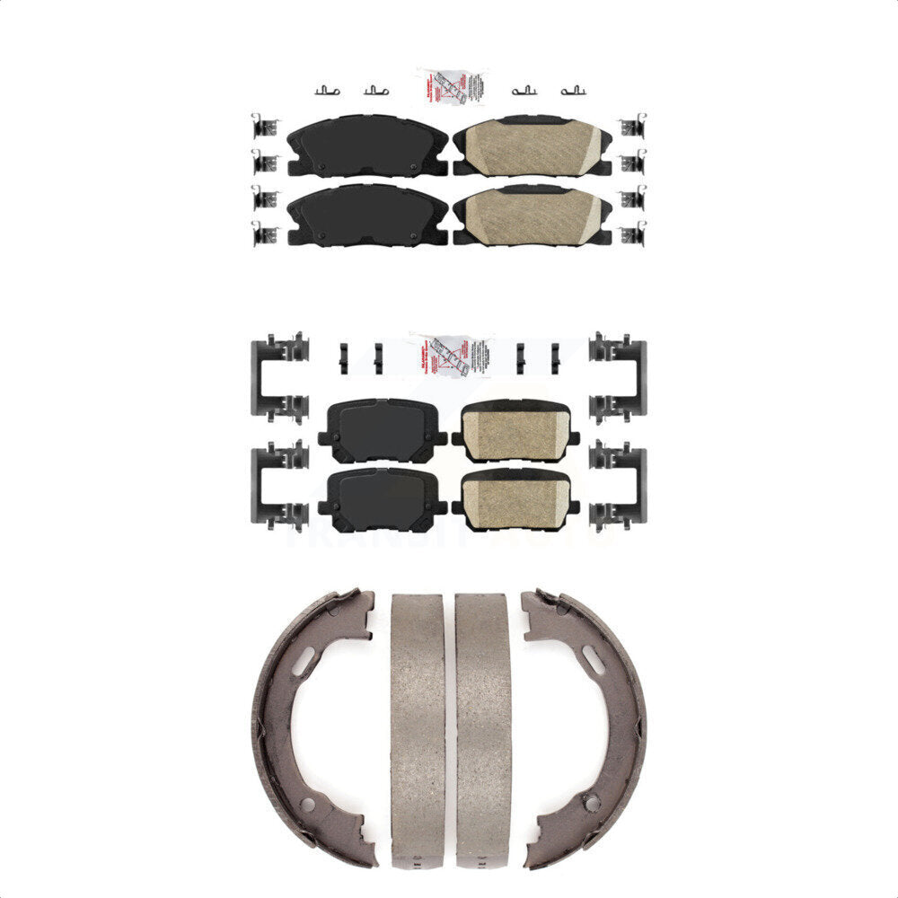 Ceramic Disc Brake Pads Front Rear Kit For 14-21 Dodge Charger Pursuit with RWD