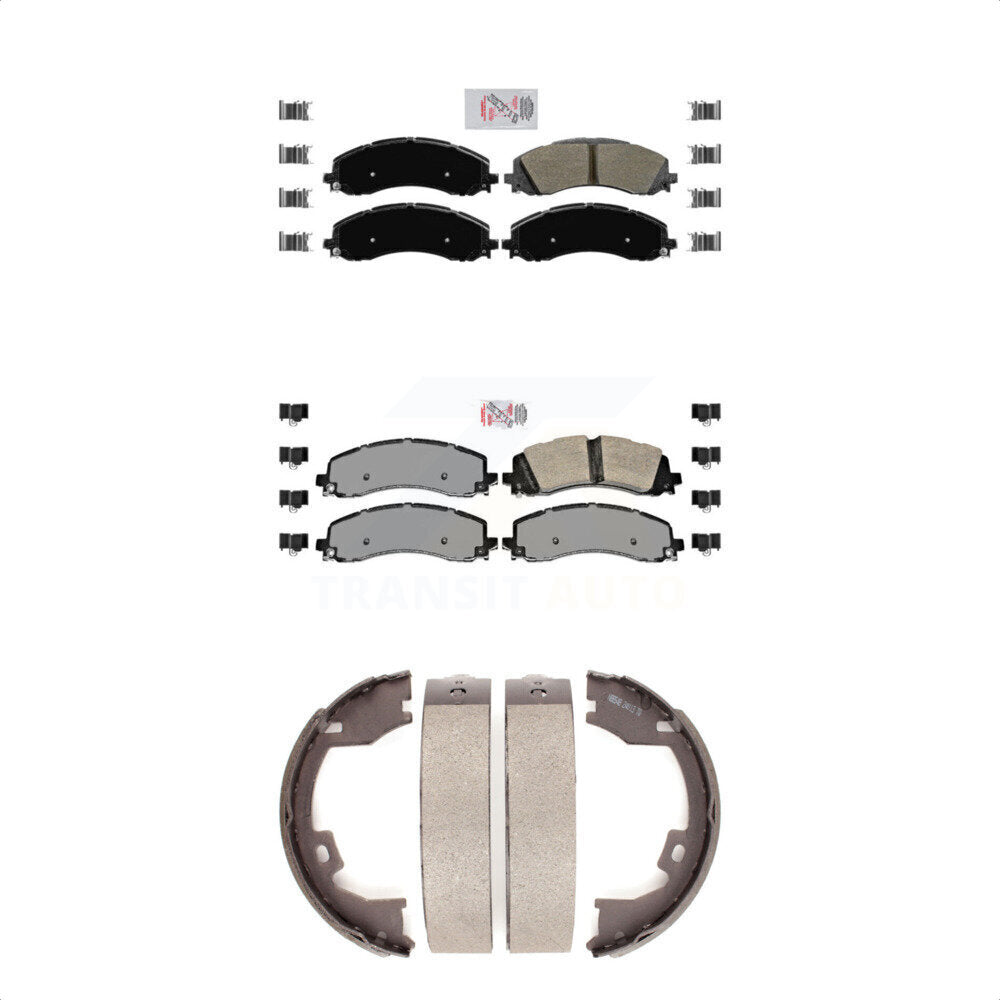 Semi-Metallic Disc Brake Pads Front Rear Kit For Ram 2500 3500