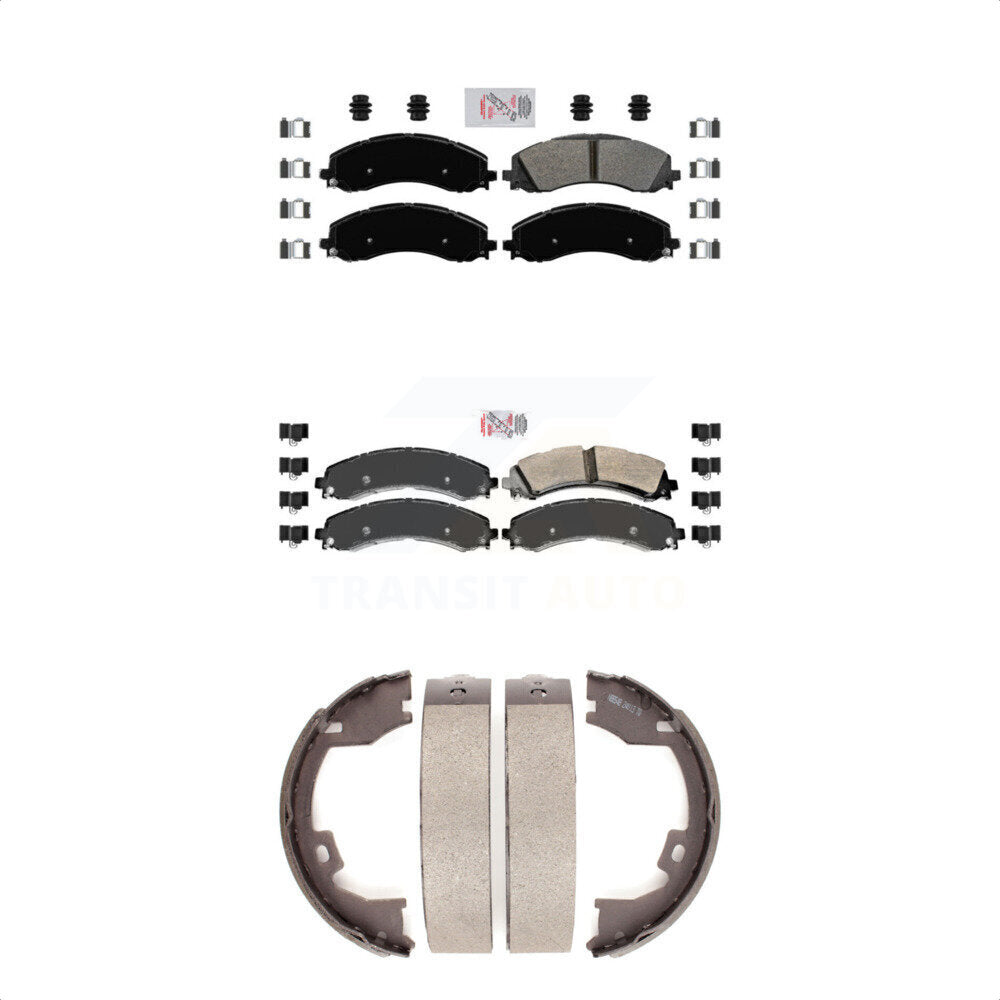 Semi-Metallic Disc Brake Pads Front Rear Kit For Ram 3500 With Dual Wheels