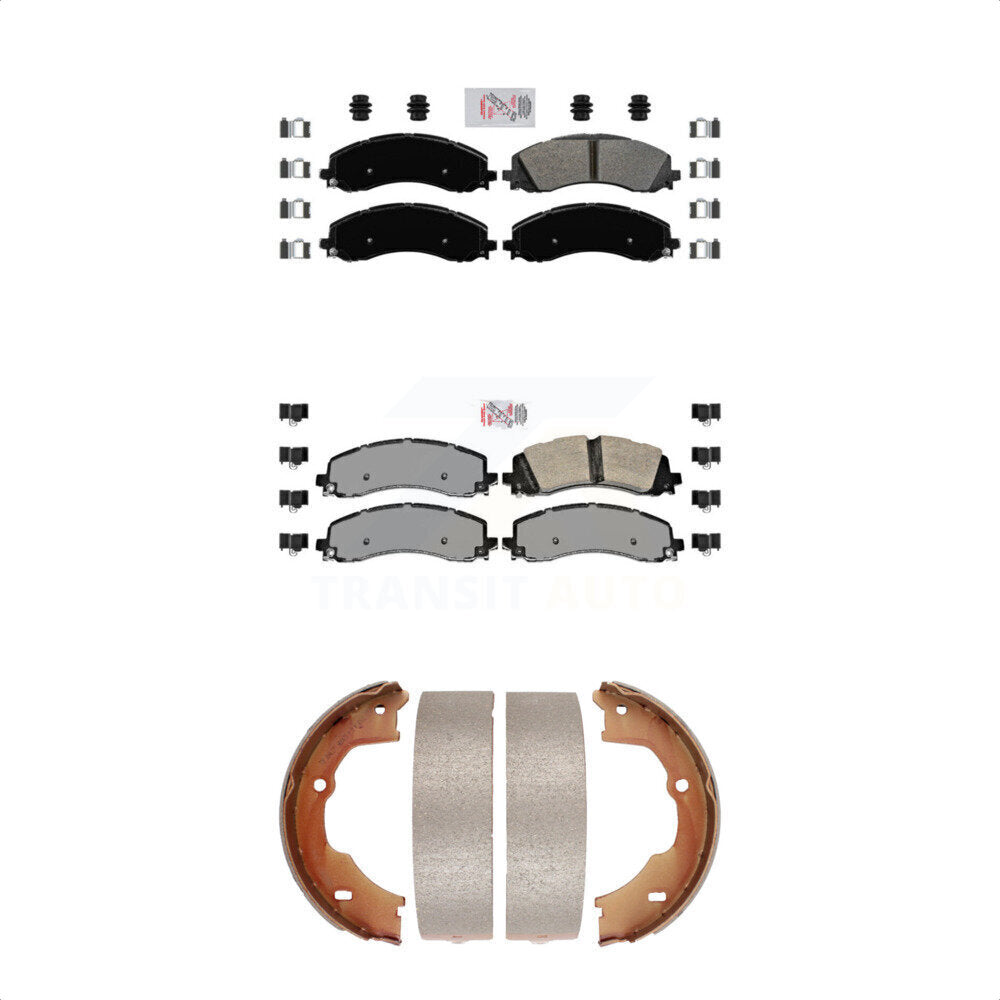 Semi-Metallic Disc Brake Pads Front Rear Kit For Ram 3500