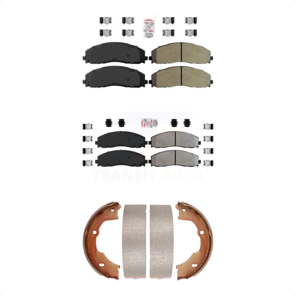 Semi-Metallic Disc Brake Pads Front Rear Kit For Ford F-450 Super Duty