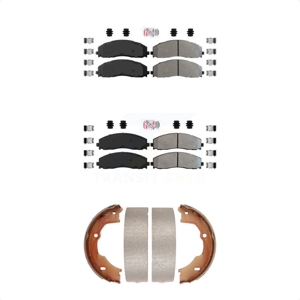 Semi-Metallic Disc Brake Pads Front Rear Kit For Ford F-450 Super Duty