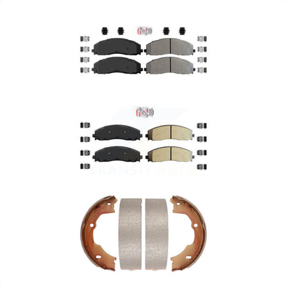 Semi-Metallic Disc Brake Pads Front Rear Kit For Ford F-450 Super Duty