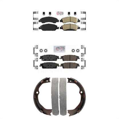Ceramic Semi-Metallic Disc Brake Pads Front Rear Kit For GMC Chevrolet Sierra LD