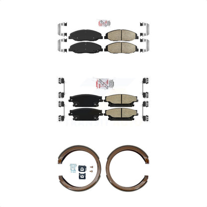 Ceramic Semi-Metallic Disc Brake Pads Front Rear Kit For Cadillac STS