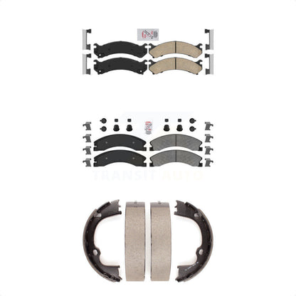 Ceramic Semi-Metallic Disc Brake Pads Front Rear Kit For GMC Savana 3500