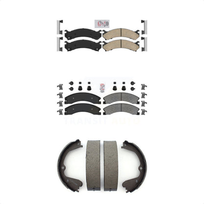 Ceramic Semi-Metallic Disc Brake Pads Front Rear Kit For Chevrolet Express 3500