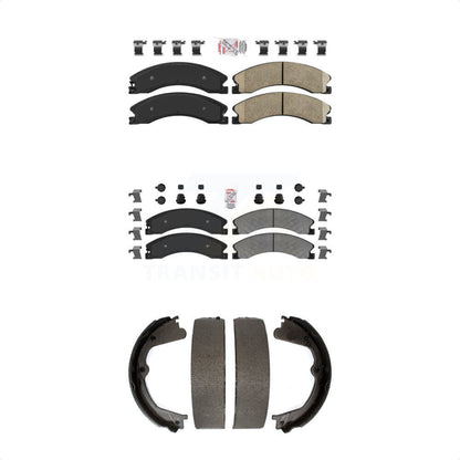 Ceramic Semi-Metallic Disc Brake Pads Front Rear Kit For Chevrolet GMC Silverado