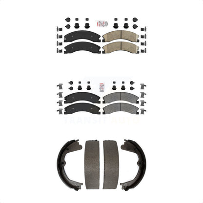 Ceramic Semi-Metallic Disc Brake Pads Front Rear Kit For Chevrolet GMC Silverado