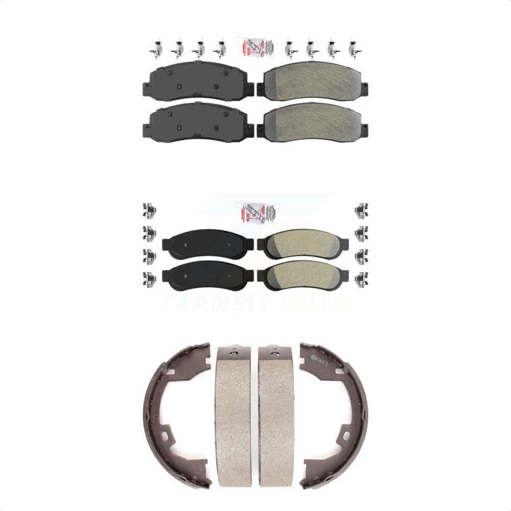 Semi-Metallic Disc Brake Pads Front Rear Kit For Ford F-250 Super Duty F-350