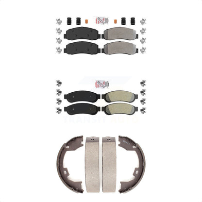 Semi-Metallic Disc Brake Pads Front Rear Kit For Ford F-250 Super Duty F-350