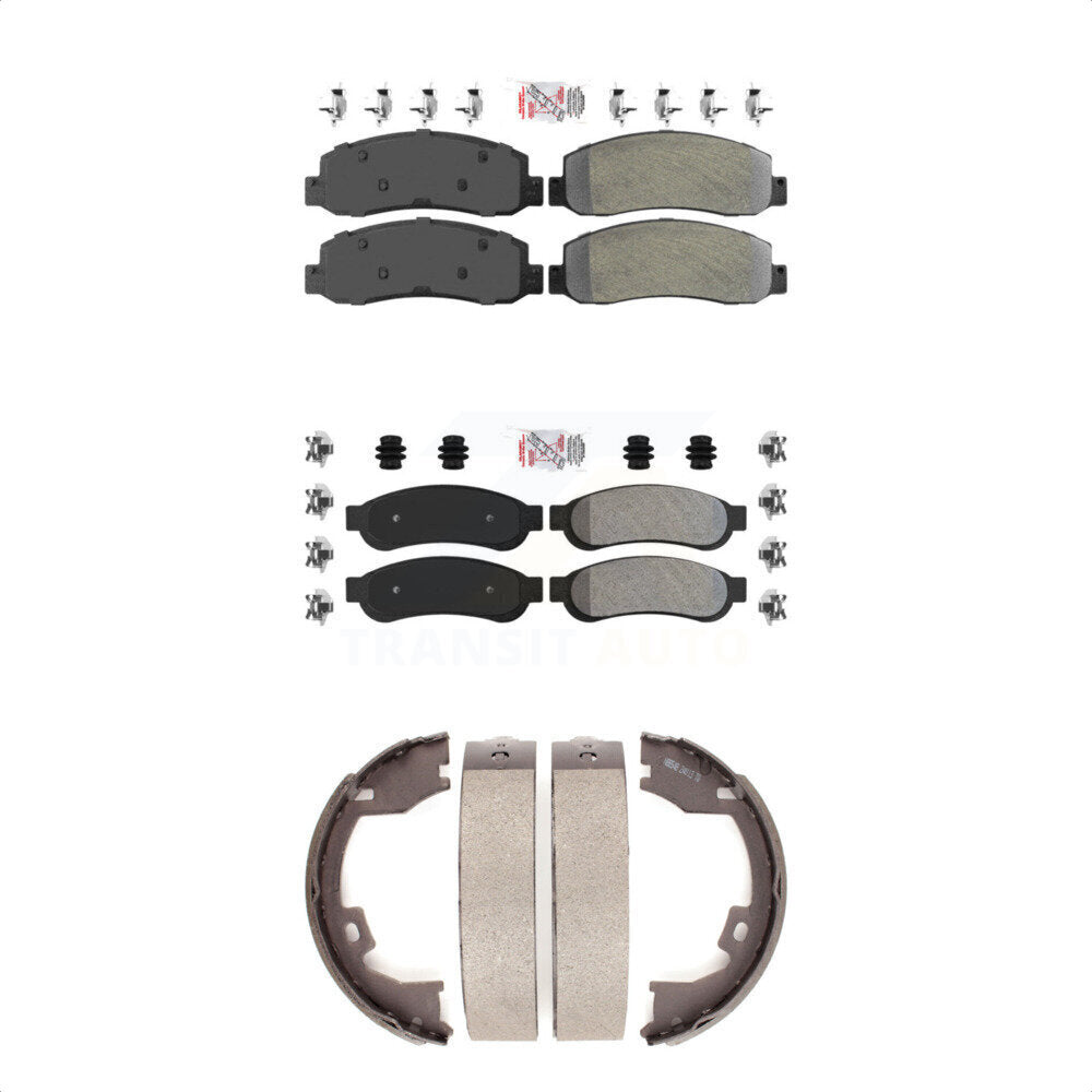 Semi-Metallic Disc Brake Pads Front Rear Kit For Ford F-250 Super Duty F-350