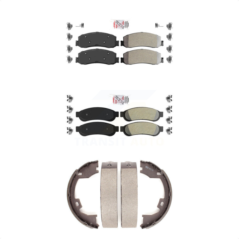 Semi-Metallic Disc Brake Pads Front Rear Kit For Ford F-350 Super Duty F-250