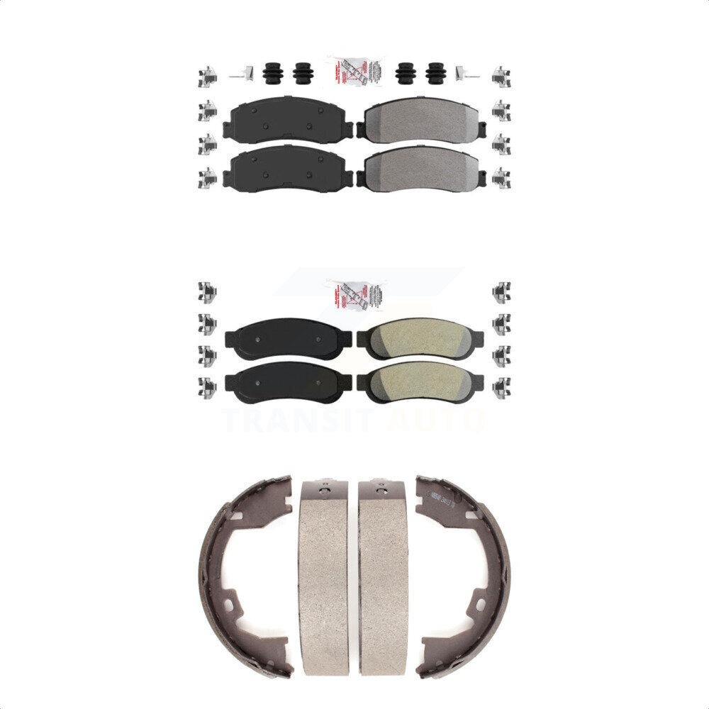 Semi-Metallic Disc Brake Pads Front Rear Kit For Ford F-350 Super Duty F-250
