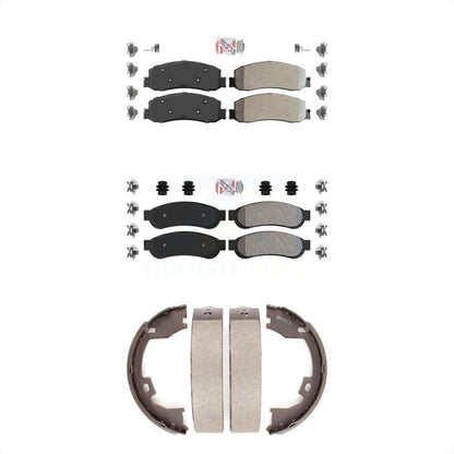 Semi-Metallic Disc Brake Pads Front Rear Kit For Ford F-350 Super Duty F-250