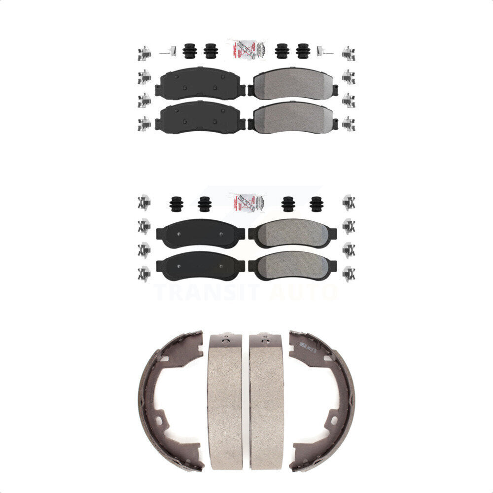 Semi-Metallic Disc Brake Pads Front Rear Kit For Ford F-350 Super Duty F-250