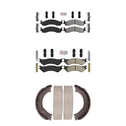 Semi-Metallic Disc Brake Pads Front Rear Kit For Ford E-350 Super Duty E-250