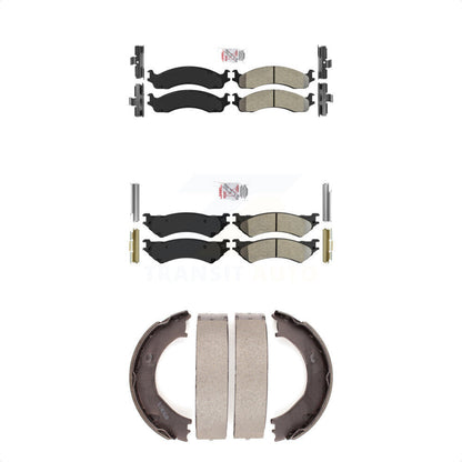 Semi-Metallic Disc Brake Pads Front Rear Kit For Ford E-350 Super Duty E-250