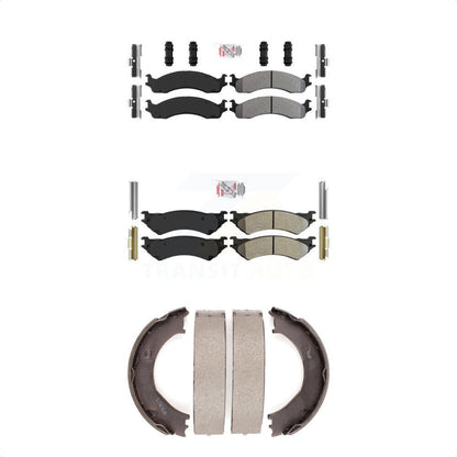 Semi-Metallic Disc Brake Pads Front Rear Kit For Ford E-350 Super Duty E-250