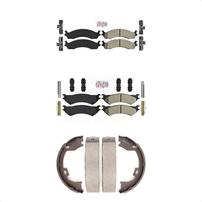 Semi-Metallic Disc Brake Pads Front Rear Kit For Ford E-350 Super Duty E-250