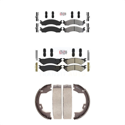 Semi-Metallic Disc Brake Pads Front Rear Kit For Ford E-350 Super Duty E-250