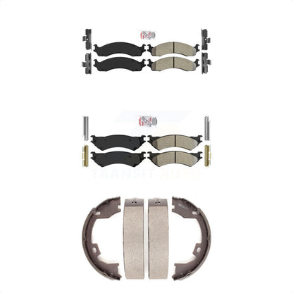 Semi-Metallic Disc Brake Pads Front Rear Kit For Ford E-350 Super Duty E-250