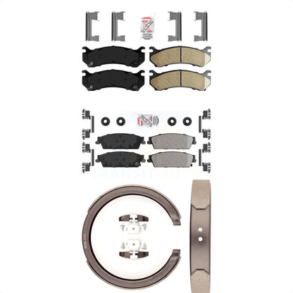 Ceramic Semi-Metallic Disc Brake Pads Front Rear Kit For