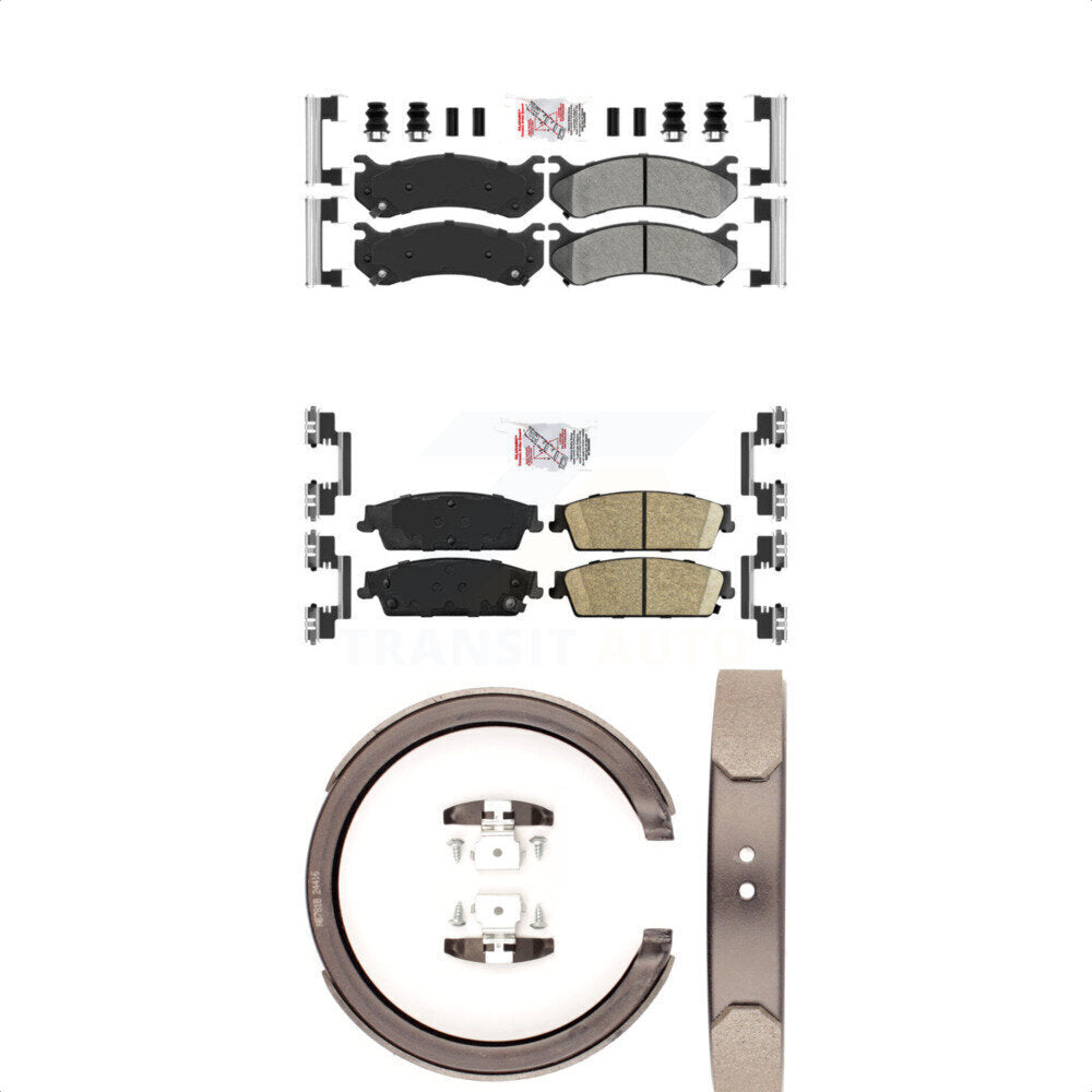 Semi-Metallic Ceramic Disc Brake Pads Front Rear Kit For