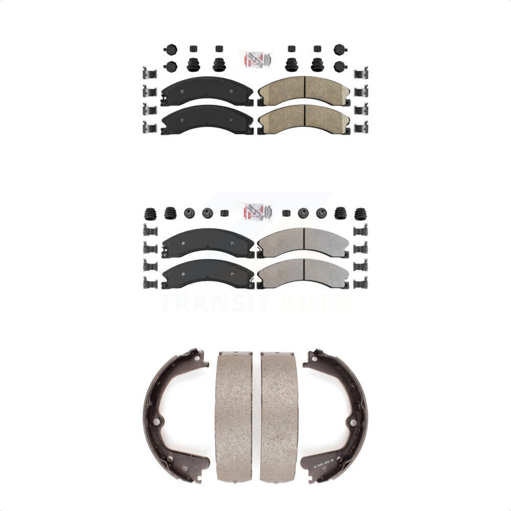 Ceramic Semi-Metallic Disc Brake Pads Front Rear Kit For Nissan NV2500 TITAN XD