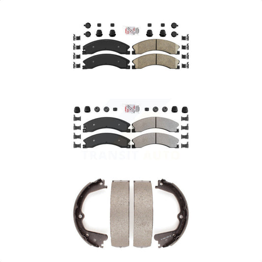 Ceramic Semi-Metallic Disc Brake Pads Front Rear Kit For Nissan NV2500 TITAN XD