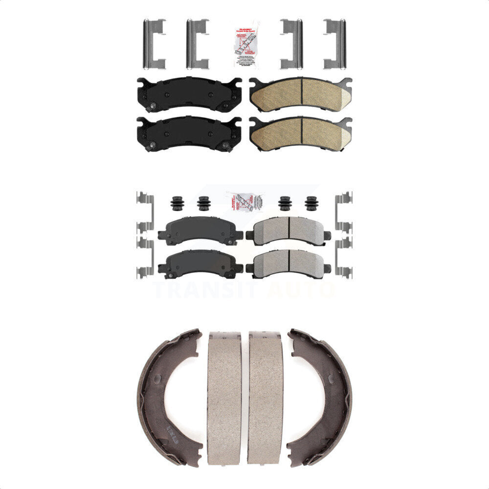 Ceramic Semi-Metallic Disc Brake Pads Front Rear Kit For Chevrolet Express 2500