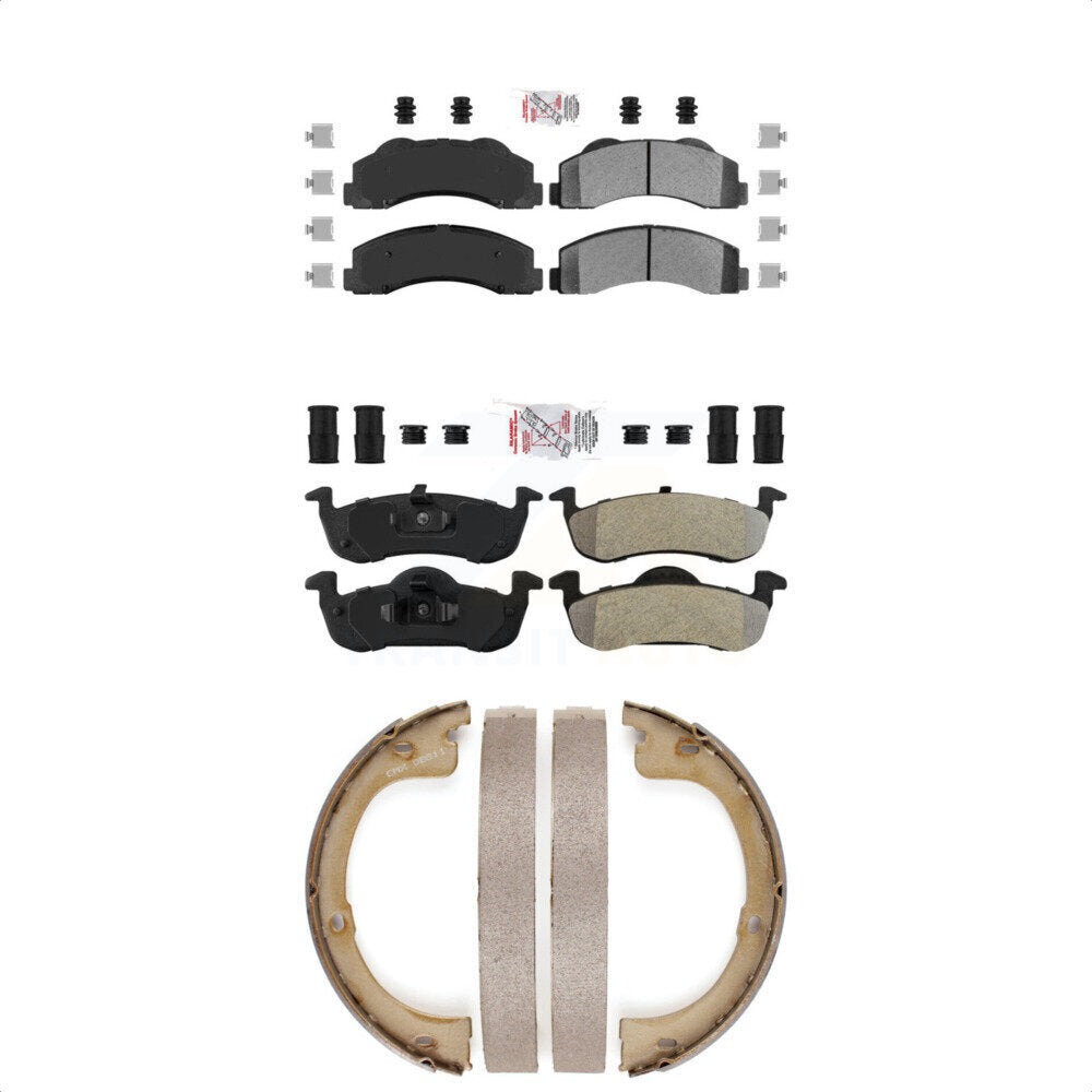 Semi-Metallic Disc Brake Pads Front Rear Kit For Ford Expedition Lincoln