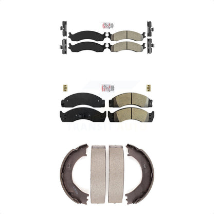 Semi-Metallic Disc Brake Pads Front Rear Kit For Ford E-450 Super Duty