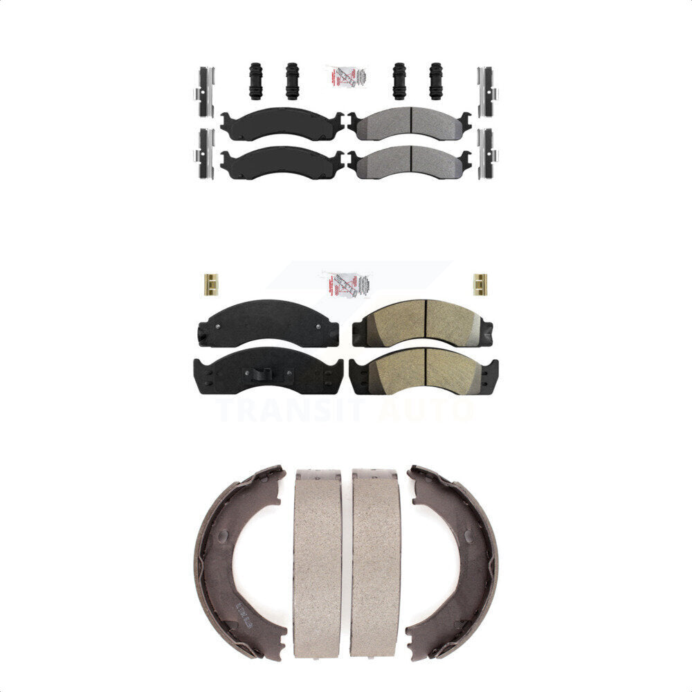 Semi-Metallic Disc Brake Pads Front Rear Kit For Ford E-450 Super Duty