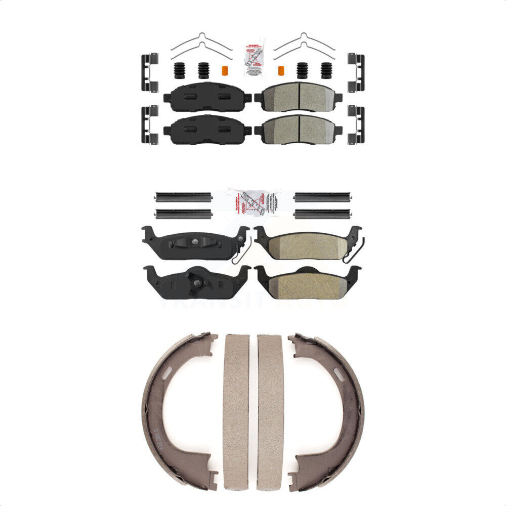 Semi-Metallic Disc Brake Pads Front Rear Kit For Ford F-150 Lincoln Mark LT