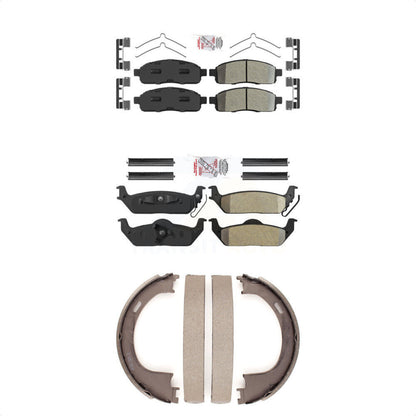 Semi-Metallic Disc Brake Pads Front Rear Kit For Ford F-150 Lincoln Mark LT