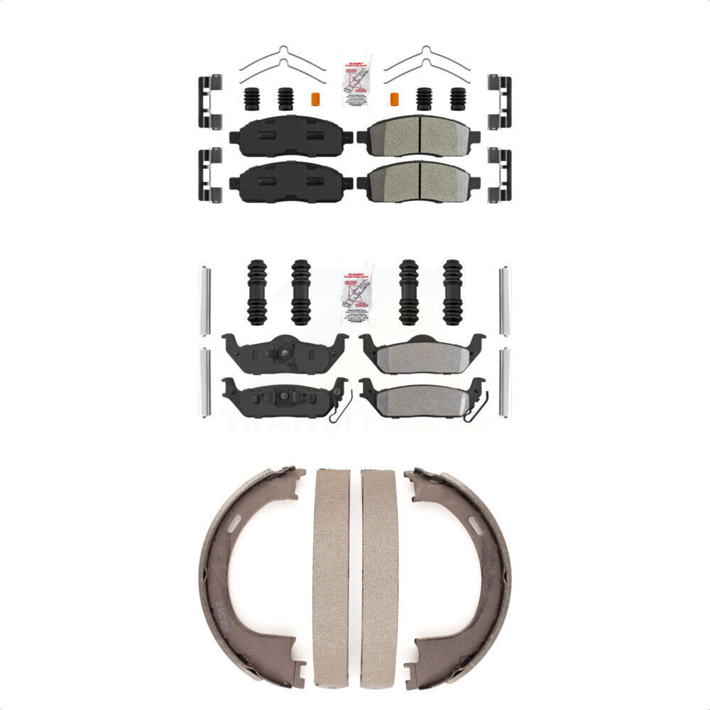 Semi-Metallic Disc Brake Pads Front Rear Kit For Ford F-150 Lincoln Mark LT