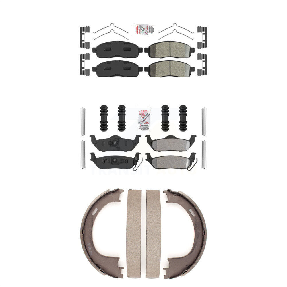 Semi-Metallic Disc Brake Pads Front Rear Kit For Ford F-150 Lincoln Mark LT